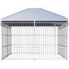 vidaXL Outdoor Dog Kennel with Roof 300 × 300 × 200 cm Gray view 2