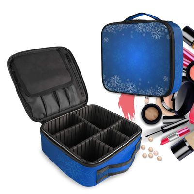 Blue Sea Art Makeup Bag with Adjustable Dividers