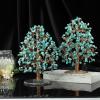Nupuyai Green Howlite Turquoise Stone Money Tree with Agate Slice Base view 4