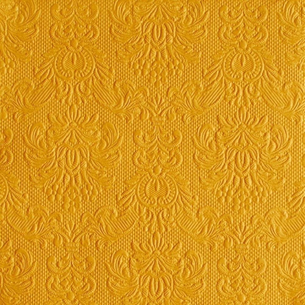 Ambiente Elegance Ochre Yellow Embossed Napkins, 33 x 33 cm, 15 Count