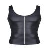 Men's Black Wet-Look Muscle Shirt with Mesh Panel view 2