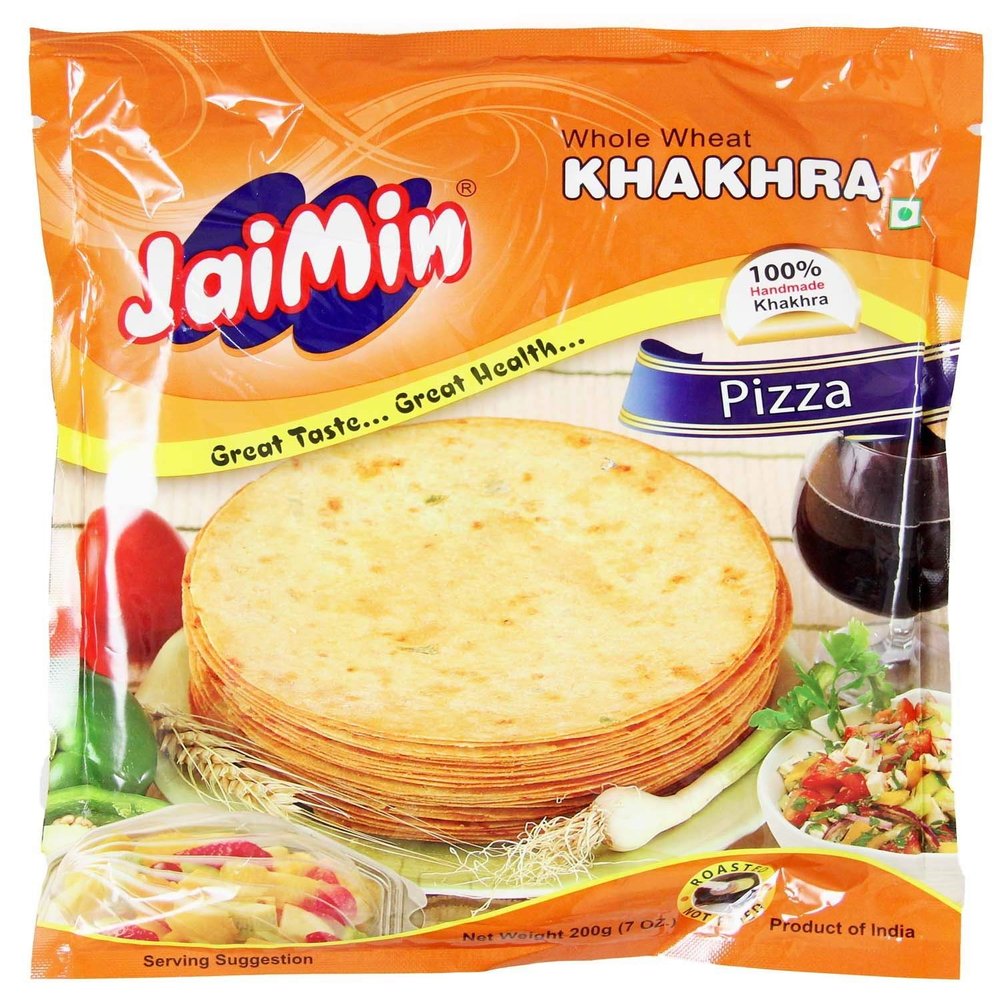 Jaimin Khakhra Wheat Snack, Pizza Flavor, 200 g, 3-Pack
