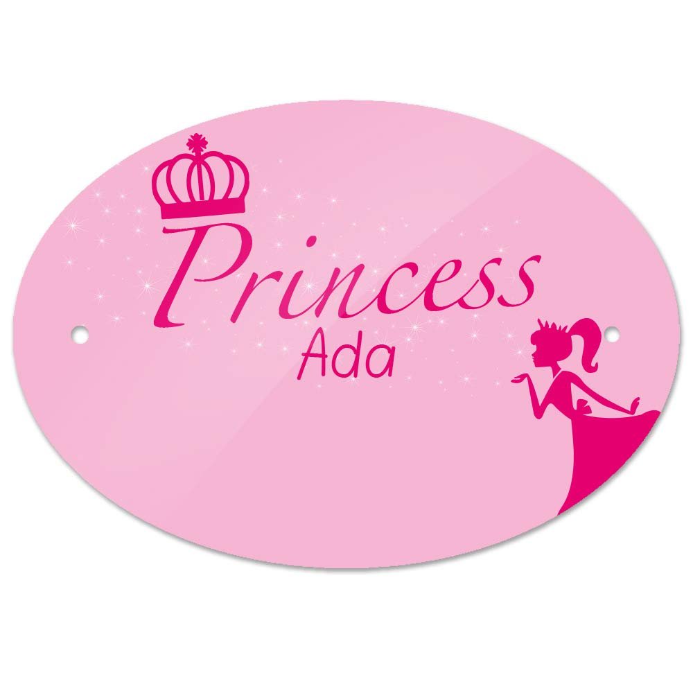 Eurofoto Door Sign with Name Ada and Princess Motif | Children's Room Sign