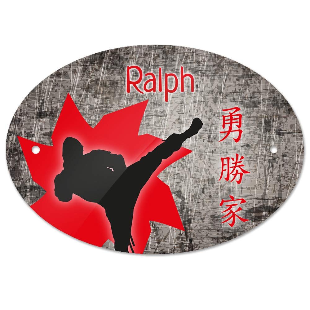 Eurofoto Door Sign with the Name Ralph and Fox Motif | Children's Room Sign