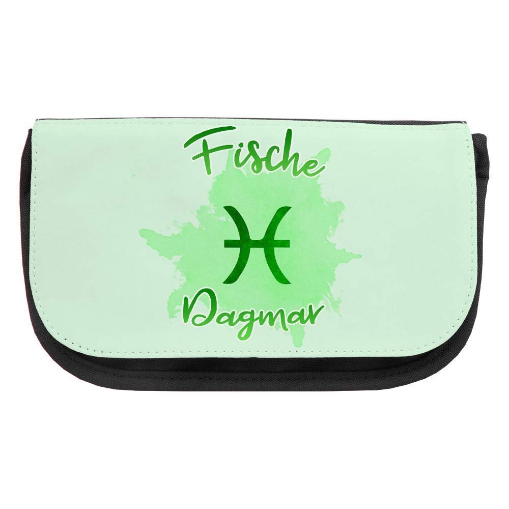 Cosmetic Bag with the Name Dagmar and Pisces Zodiac Design