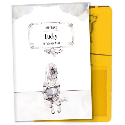 Cosmo Dog Pet Vaccination Passport Cover, Personalized with Name and Birth Date (Astro Wuff)