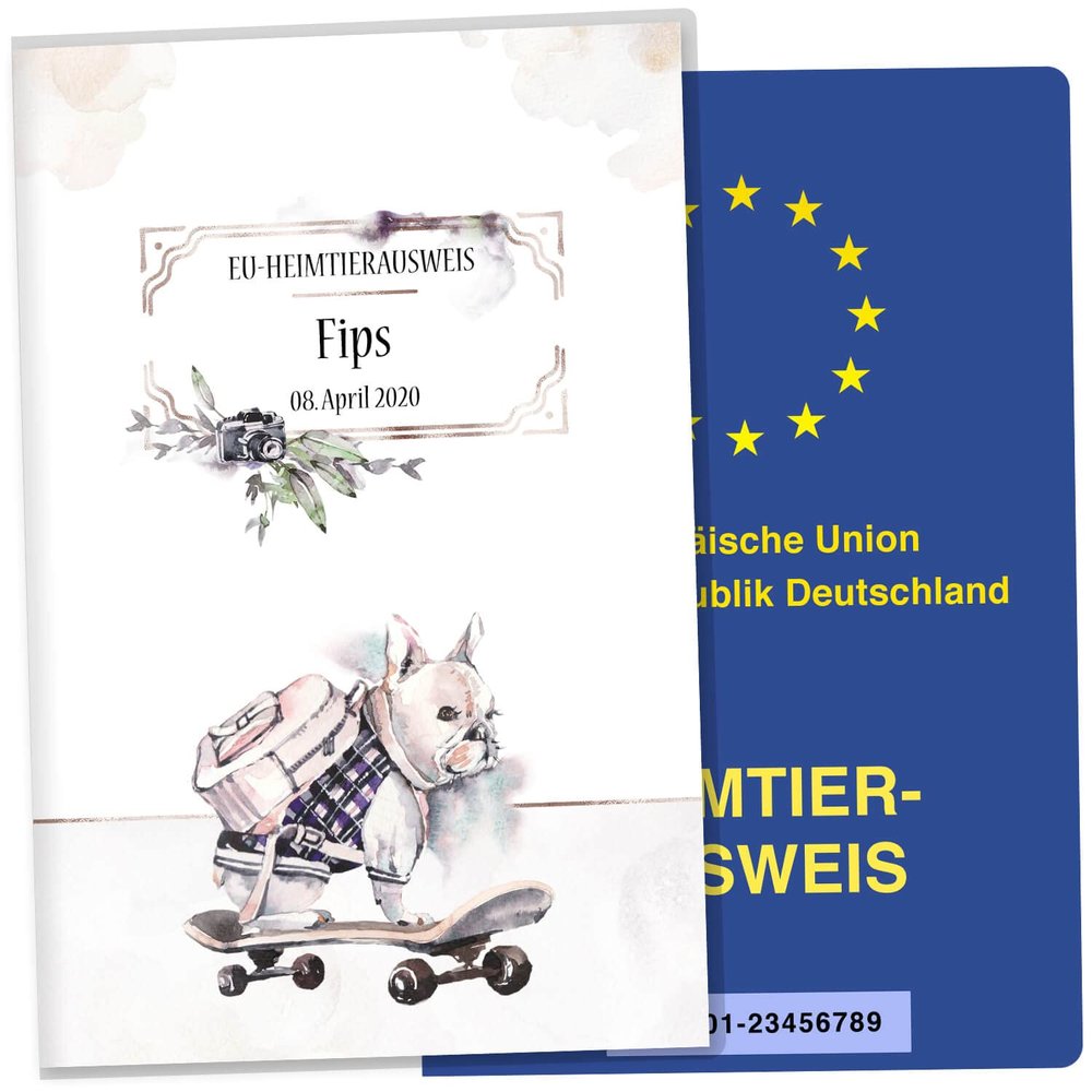 Personalized EU Pet Passport Cover - Cosmo Dog Design