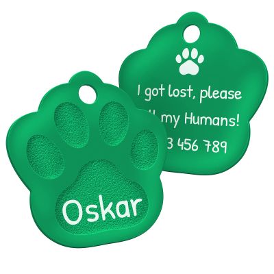 ENGRAVO Dog Tag with Engraving in Green 33mm