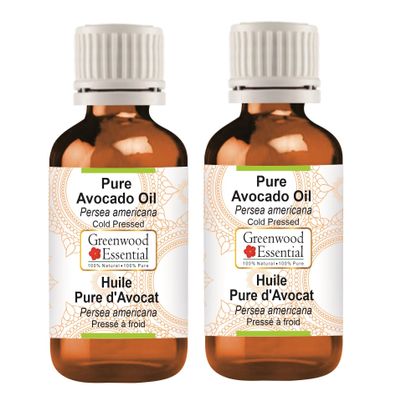 Greenwood Essential Pure Natural Avocado Oil (Persea americana), Cold-Pressed, 100 ml x 2