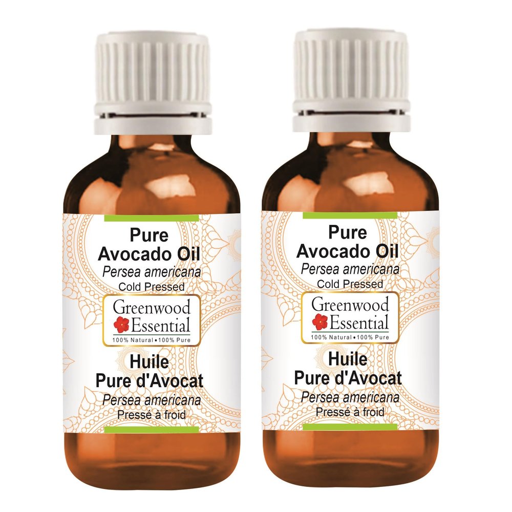 Greenwood Essential Pure Natural Avocado Oil (Persea americana), Cold-Pressed, 100 ml x 2