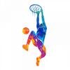 188 Colorful Basketball Hoop Wall Decal for Boys' Room, 310 x 750 mm view 1