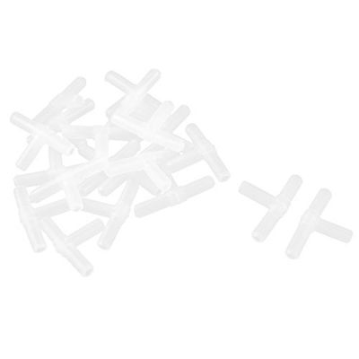 Plastic Aquarium T-Connector, White, 20 Pieces