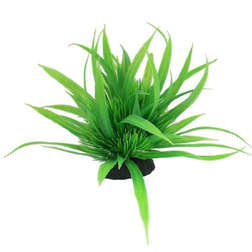 Ceramic Base Aquarium Plant Decoration, 4.7 Inch, Green