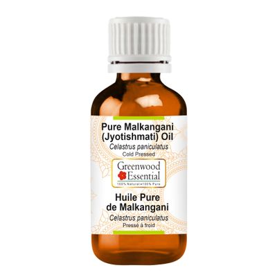 Greenwood Essential Pure Malkangani Oil (Malkangni/Jyotishmati), Cold-Pressed, 5 ml (0.16 fl oz)