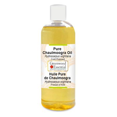 Greenwood Essential Pure Natural Chaulmoogra Oil (Hydnocarpus wightiana), Cold-Pressed, 200 ml (6.76 oz)