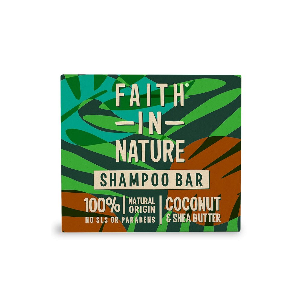 Faith in Nature Natural Coconut & Shea Butter Shampoo Bar, Hydrating, Vegan & Cruelty-Free, Paraben- and SLS-Free, for Normal to Dry Hair, 85 g