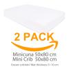 PEKITAS 2-Pack Fitted Crib Sheets, 100% Cotton, 50 x 80 cm, White view 4