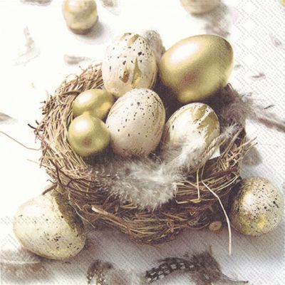 IHR L 851500 Paper Lunch Napkins, Funny Golden Eggs, Gray, 20 Count, 33 x 33 cm, 3-Ply