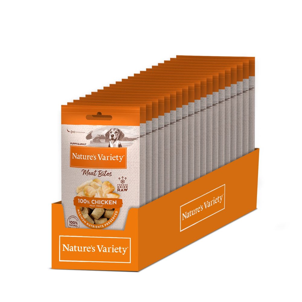 Nature's Variety Freeze-Dried Chicken Bites for Dogs, 20 x 20 g, 400 g Total