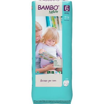 Bambo Nature Premium Eco Diapers, Size 6, 1.63 kg