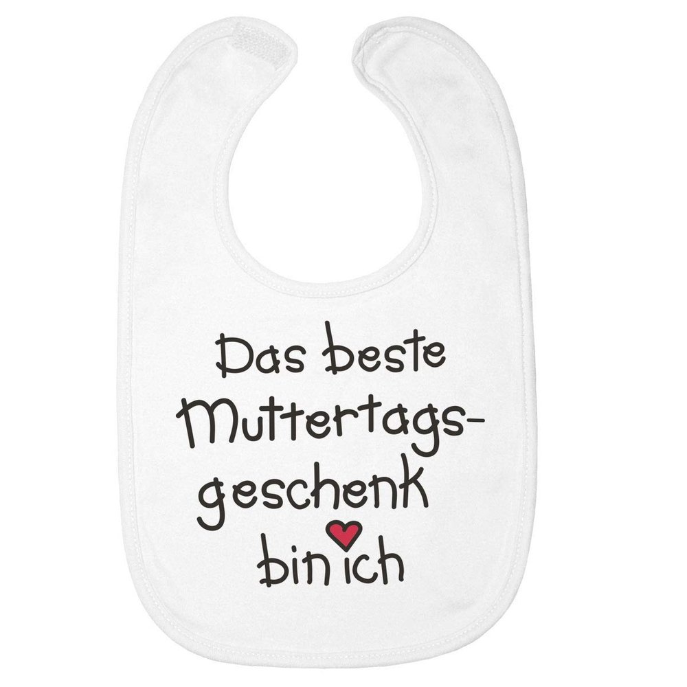 Baby Bib with Mother's Day Saying "The Best Mother's Day Gift Is Me" - One Size, White