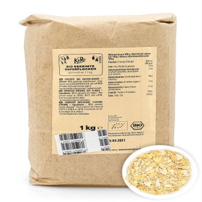 KoRo Sprouted Organic Fine Oat Flakes, 1 kg