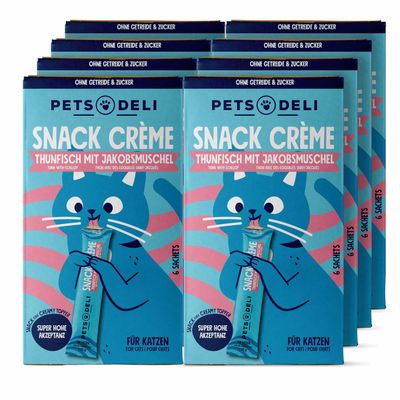 Pets Deli Cream Snack for Cats with Tuna & Scallop, 8 x 90 g