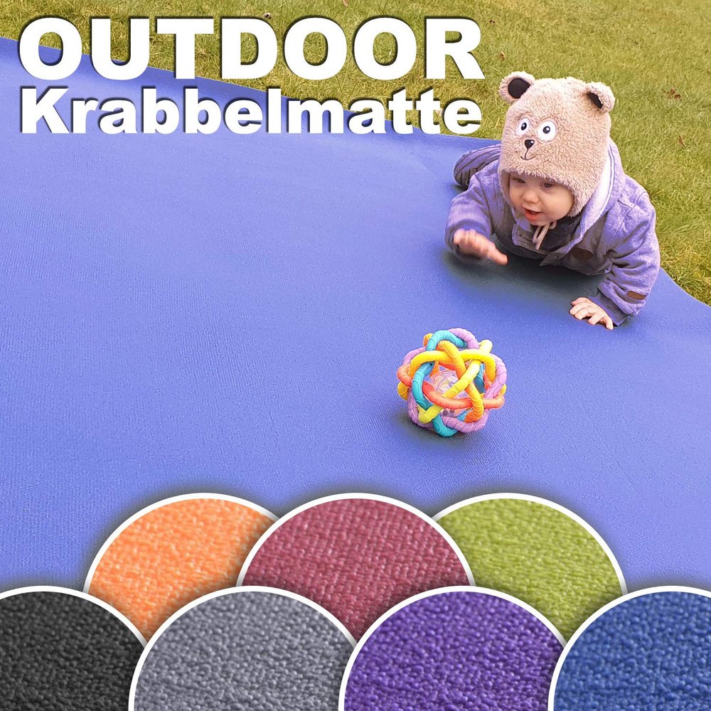 Wunschkind Outdoor Crawling Mat | Made in Germany | Non-Slip | 180 x 450 cm, Purple