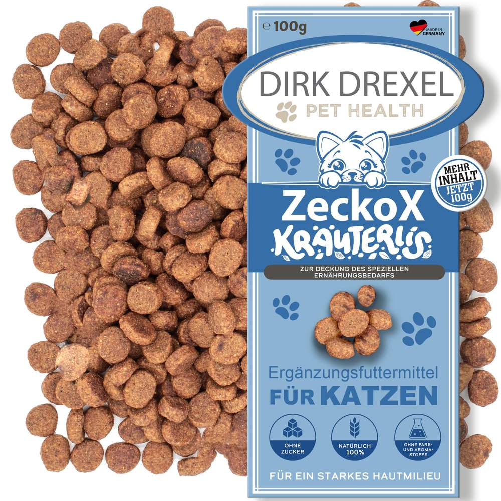 Dirk Drexel ZeckoX Herbal Treats for Cats, with Coconut and Teasel, 3-Month Course