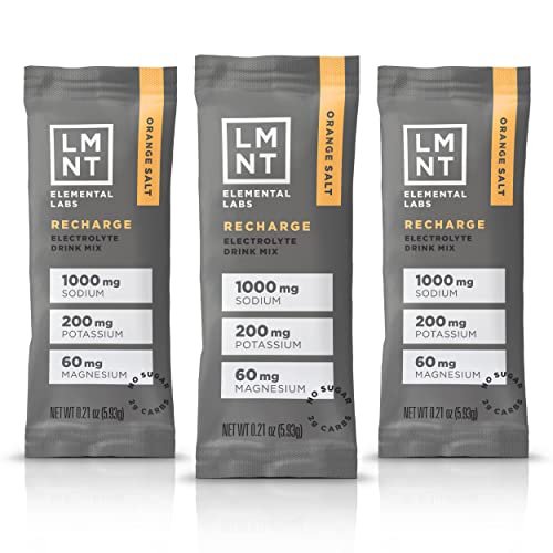 LMNT Keto Electrolyte Powder Packets, Orange Salt, 30 Stick Packs | No Sugar or Artificial Ingredients
