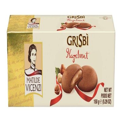 Matilde Vicenzi Grisbi Hazelnut Italian Shortbread Cookies with Velvety Cream Filling, 14-Pack (14 x 150 g)