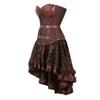 Grebrafan Steampunk Pirate Corset with Tulle Skirt, S, Brown view 2