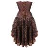 Grebrafan Steampunk Pirate Corset with Tulle Skirt, S, Brown view 3