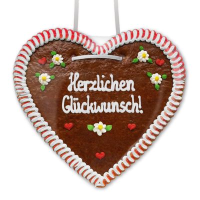 XXL Gingerbread Heart with “Congratulations” Message, 50 cm