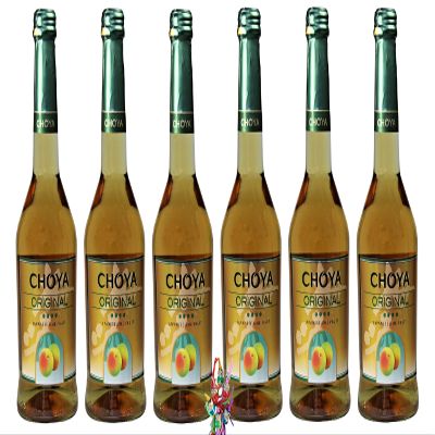 yoaxia 6-Pack: 6 x 500 ml CHOYA ORIGINAL Ume-Flavored Wine-Based Beverage with Free Lucky Charm