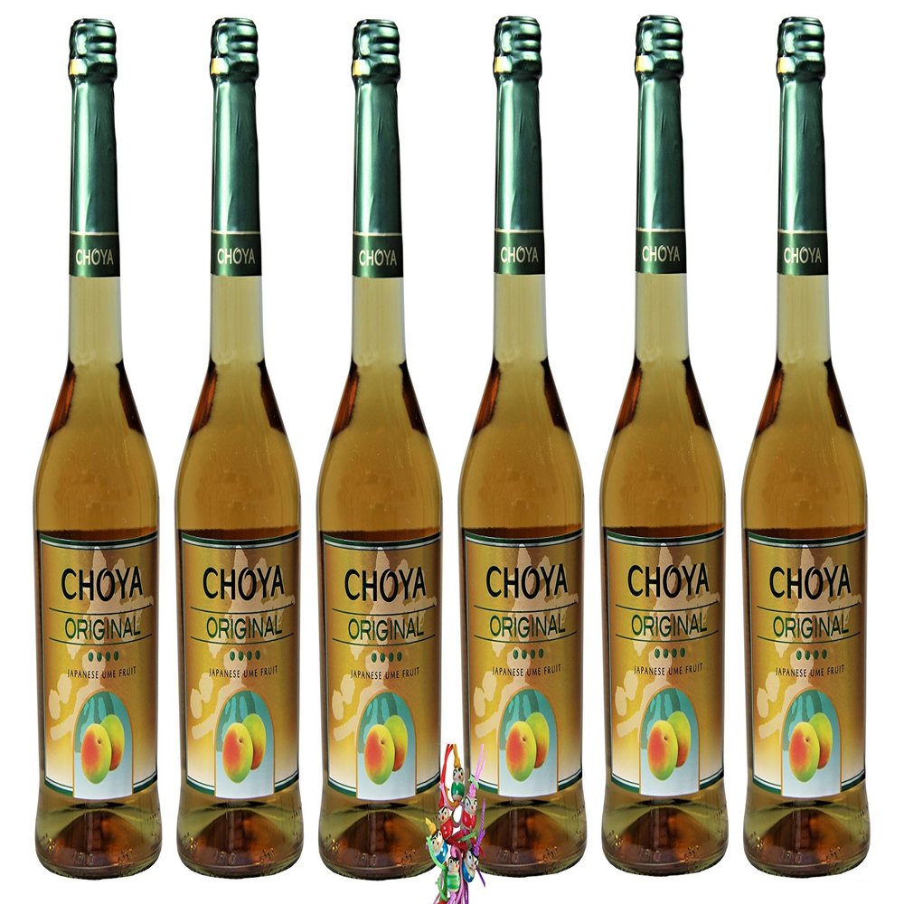 yoaxia 6-Pack: 6 x 500 ml CHOYA ORIGINAL Ume-Flavored Wine-Based Beverage with Free Lucky Charm