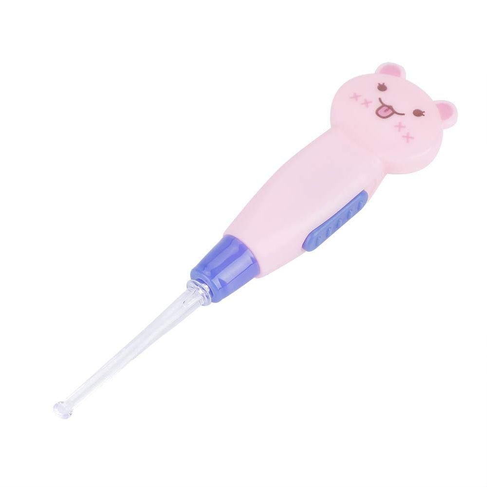 LED Earwax Removal Kit with Scoop and Tweezers, Pink Cat