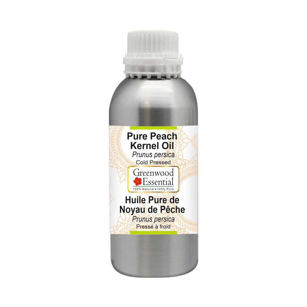 Greenwood Essential Pure Peach Kernel Oil (Prunus persica), Cold-Pressed, 300 ml (10 oz)