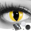 Yellow Crazy Fun Cat-Eye Contact Lenses with Prescription, Free Case (-1.00 Diopters) view 1