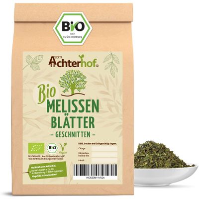 Organic Lemon Balm Tea | 100 g | 100% Lemon Balm, No Additives | Loose-Cut Dried Lemon Balm Leaves | vom Achterhof