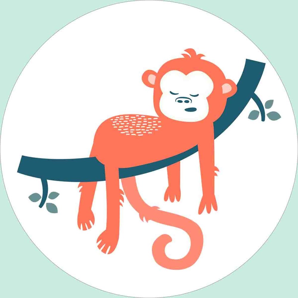 Edible Cake Topper, Relaxed Monkey, 20 cm Diameter