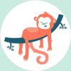 Edible Cake Topper, Relaxed Monkey, 20 cm Diameter view 1