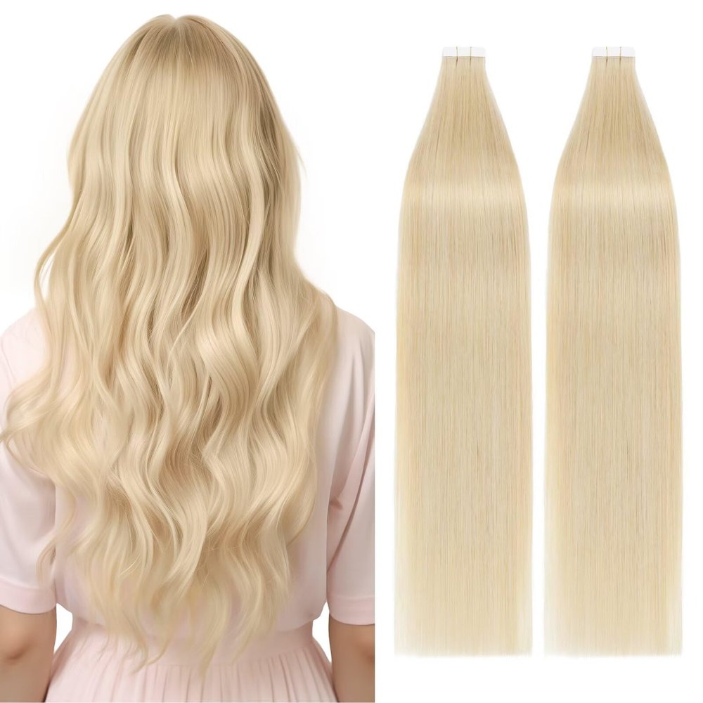 TESS Tape-In Extensions Remy Human Hair Blonde #0613, 50 cm, 40 Pieces, 100 g