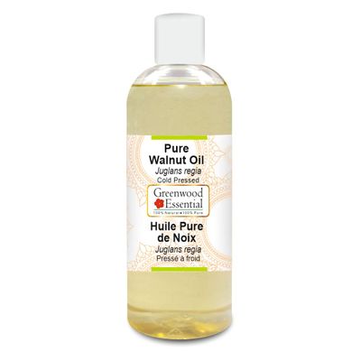 Greenwood Essential Pure Natural Walnut Oil (Juglans regia), Cold-Pressed, 200 ml (6.76 fl oz)