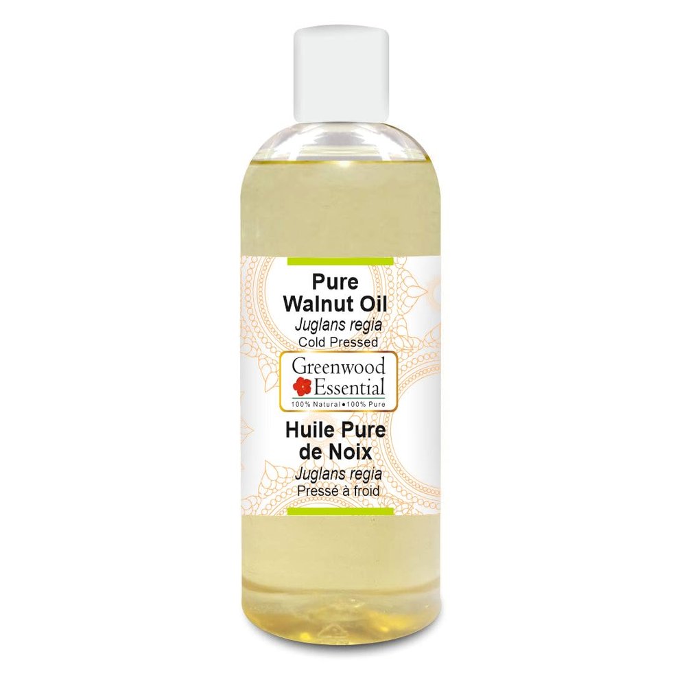 Greenwood Essential Pure Natural Walnut Oil (Juglans regia), Cold-Pressed, 200 ml (6.76 fl oz)
