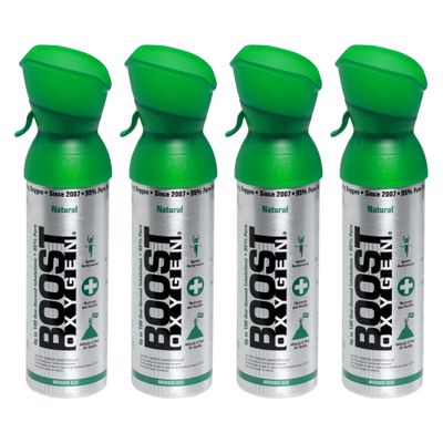 Boost Oxygen Pocket-Size Neutral (No Flavor) 5 L Can | Breathing Support for Aerobic Recovery, Altitude, Performance & Health (4-Pack)