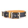MyFamily Hermitage Adjustable Italian Leather Dog Collar, 24K Gold-Plated Metal, Black view 1