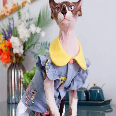 ZHIHAN Sphynx Summer Princess Skirt for Hairless Cats, Anti-Dandruff, Thin, Size S