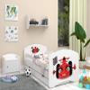 Happy Babies – Reversible Toddler Bed with Drawer, Modern Design with Safe Edges and Fall Protection, 7 cm Foam Mattress (180 x 90 cm, No. 86: Car with Flag) view 2