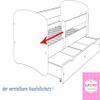 Happy Babies – Reversible Toddler Bed with Drawer, Modern Design with Safe Edges and Fall Protection, 7 cm Foam Mattress (180 x 90 cm, No. 86: Car with Flag) view 4